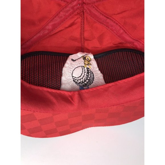 Vintage Red Checkered Jackson Hole Wyoming Birdie for Breath Golf Snapback Hat - Picture 7 of 8